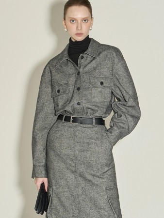 S835 羊毛 口袋 衬衫 Korea