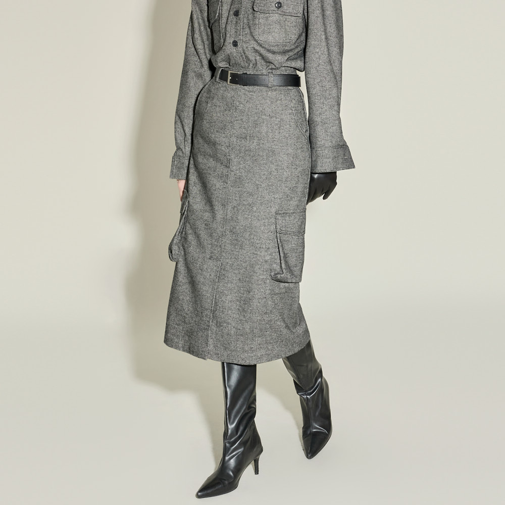 SK3133 羊毛 工裝 裙