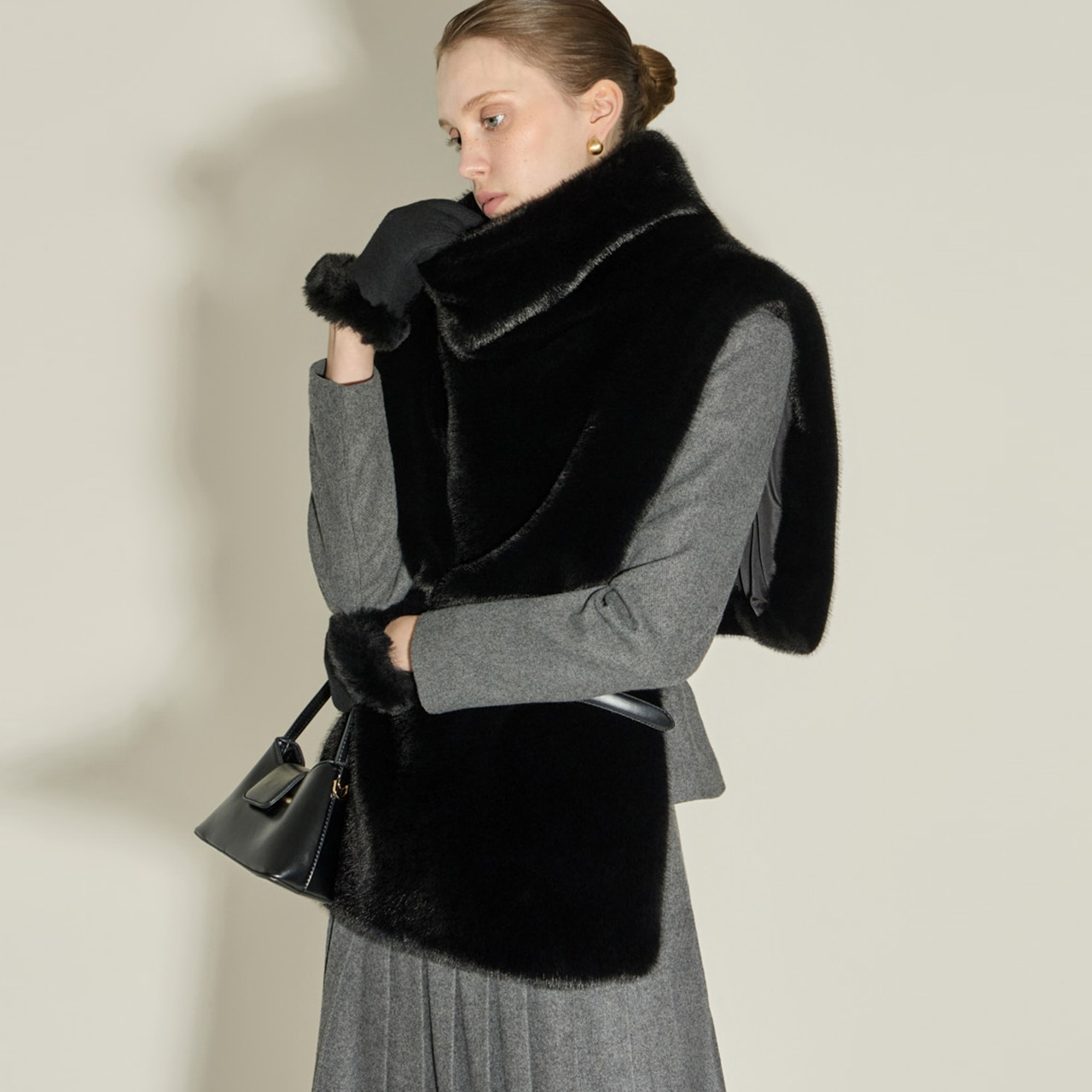 J9361 高領衫 皮草 马甲
