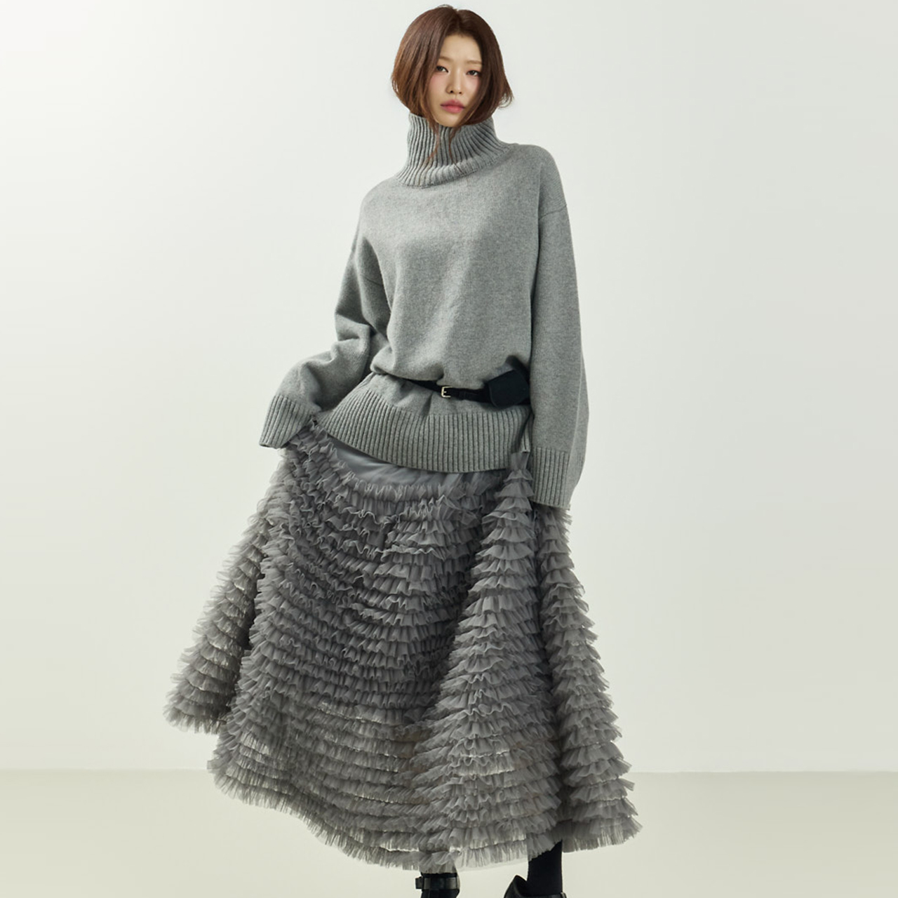 SK3141 层褶裥 雪纺 裙