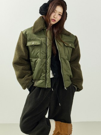 J3063 加绒拼色 毛衣外套 Korea