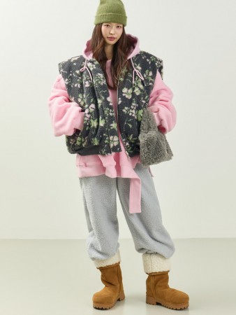 J3057 花纹 圓圈 马甲 Korea