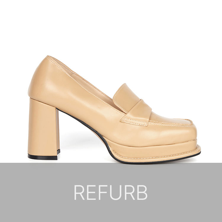 PS3890 豆豆鞋 高跟鞋 女式无带轻便鞋