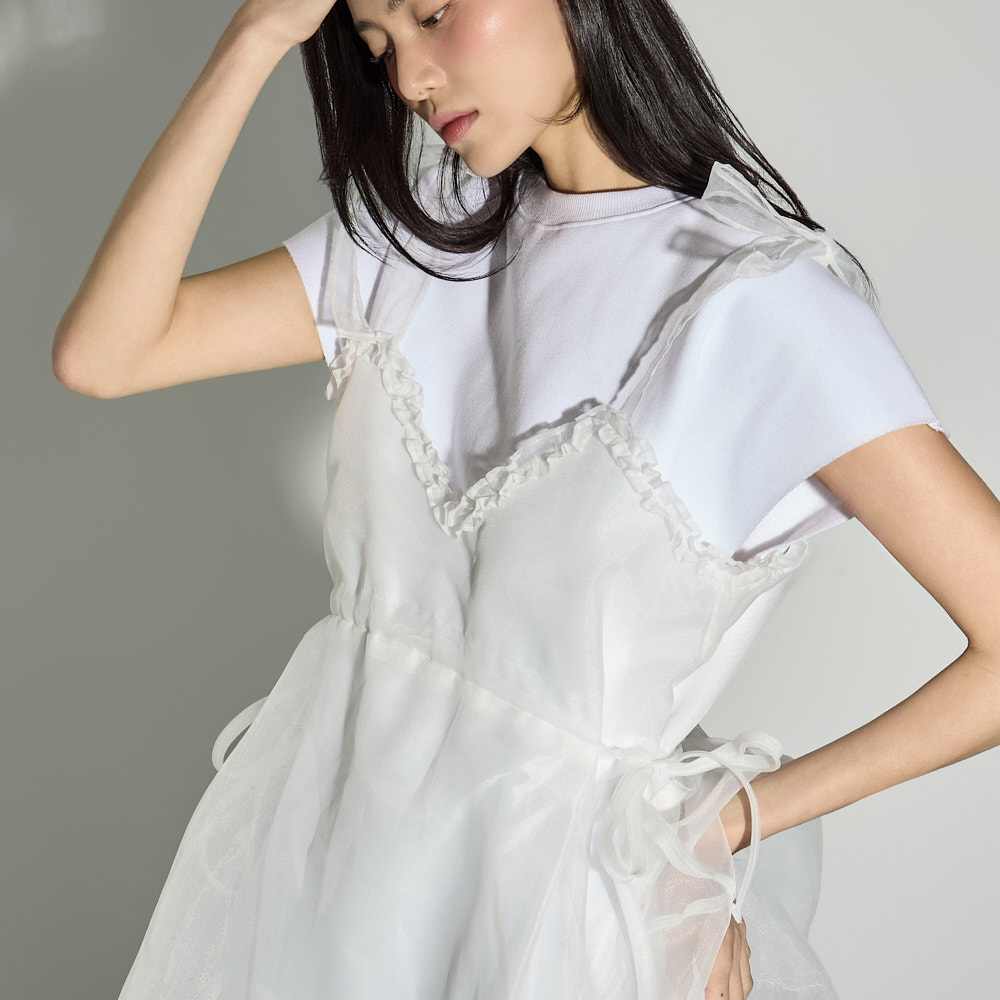 D5449 透視 泡泡 連衣裙