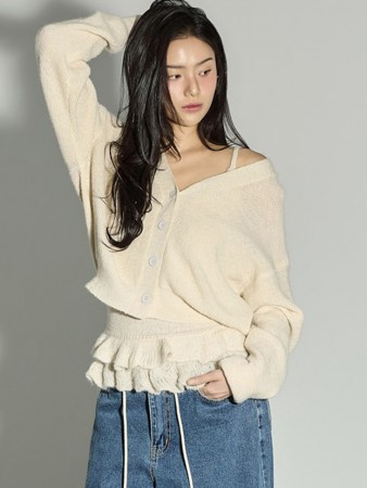 J3082 荷叶边 层叠式 開衫 Korea