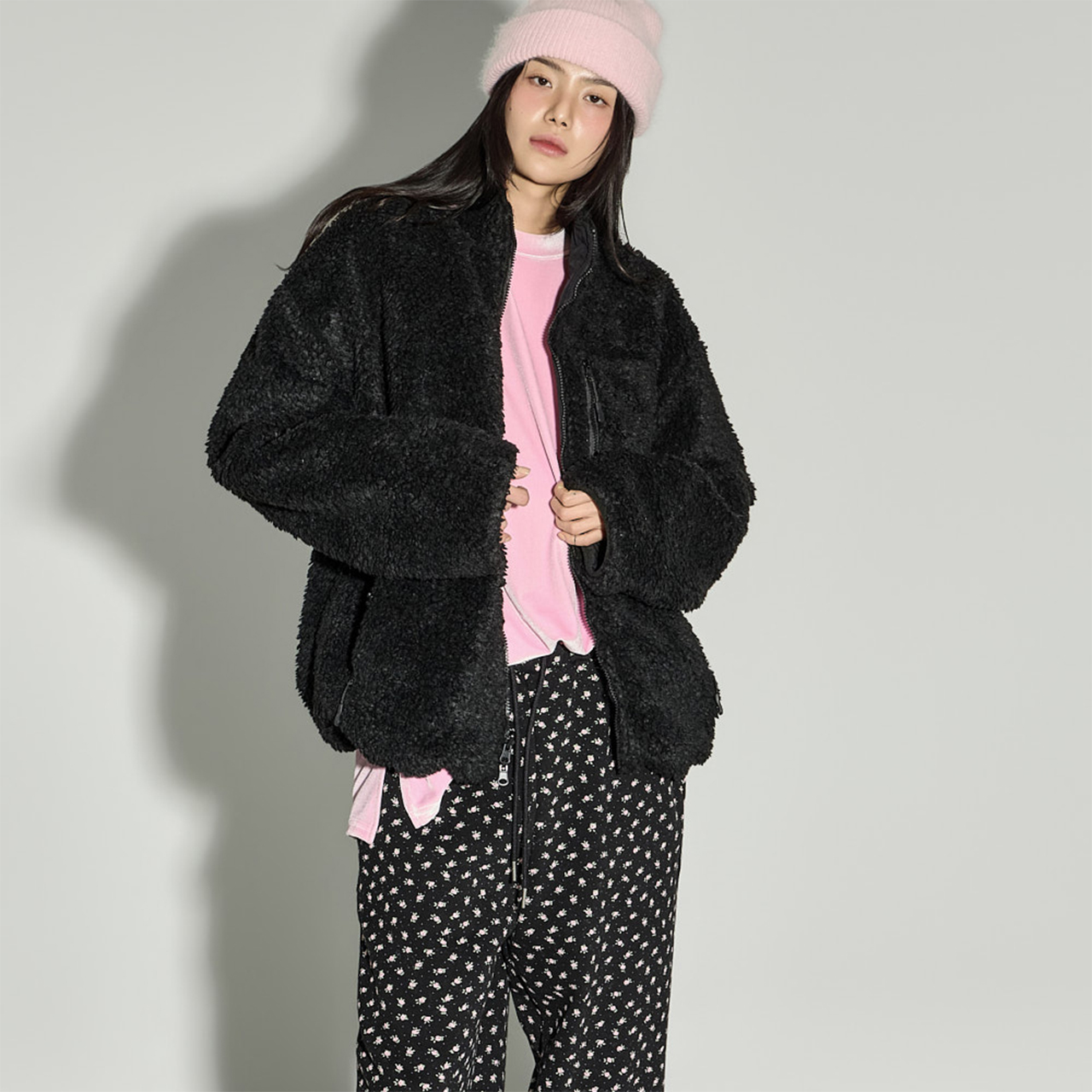 J3084 双面用 加绒 口袋 毛衣外套