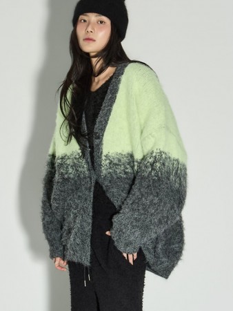 J3083 헤어리 渐变色 開衫 Korea