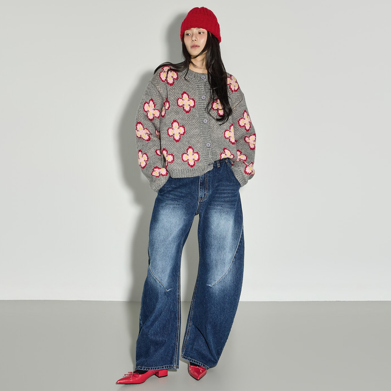 PJ622 洗涤图案牛仔裤