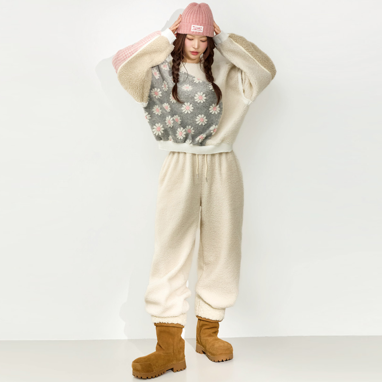 P3719 圓圈 運動服 加絨 褲子