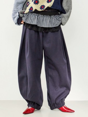 P3736 細褶 慢跑 運動服 褲子 Korea