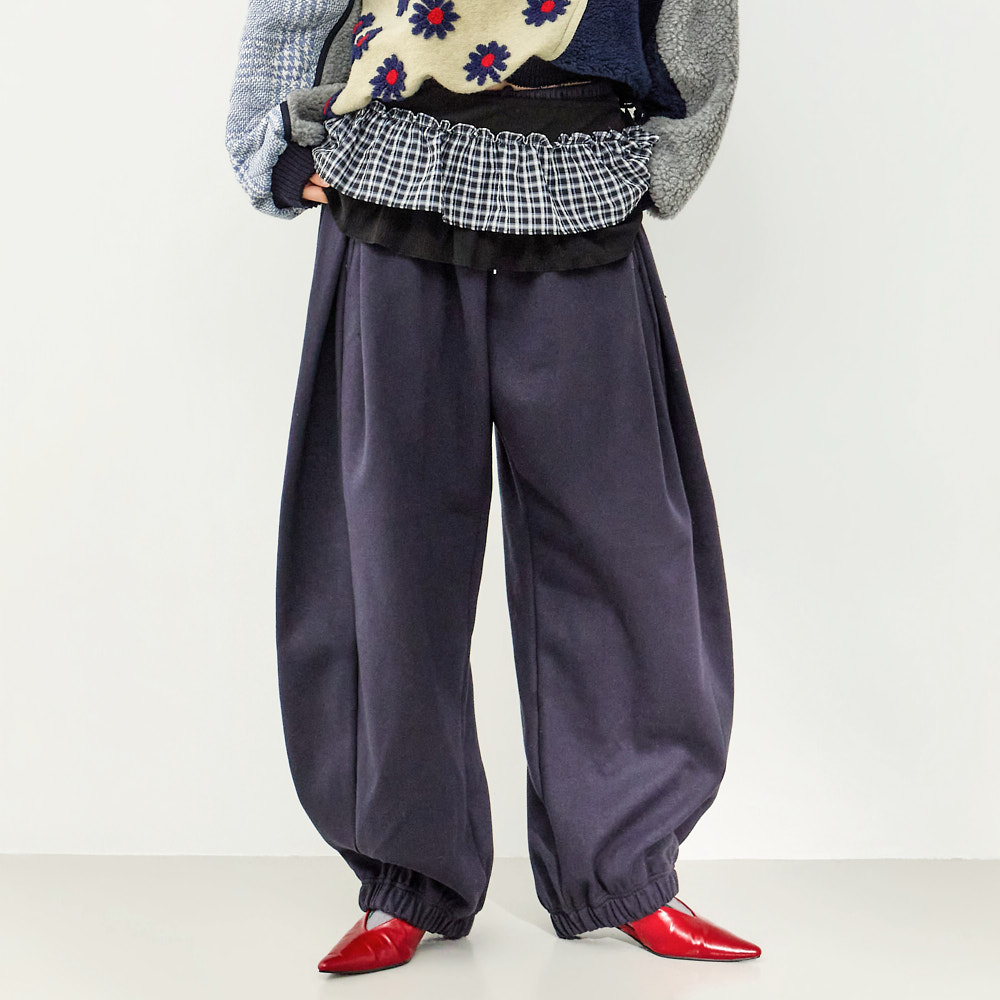 P3736 細褶 慢跑 運動服 褲子