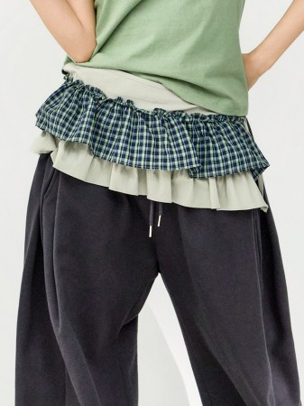 EC-266 荷叶边 層疊 修身 Korea