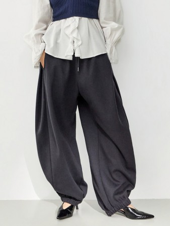 P3736 細褶 慢跑 運動服 褲子 Korea