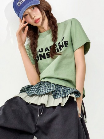 E4114 字母 上衣 Korea