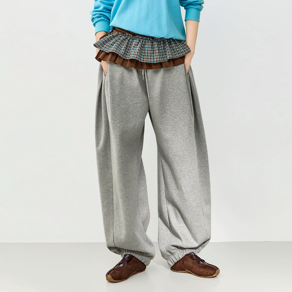 P3736 細褶 慢跑 運動服 褲子