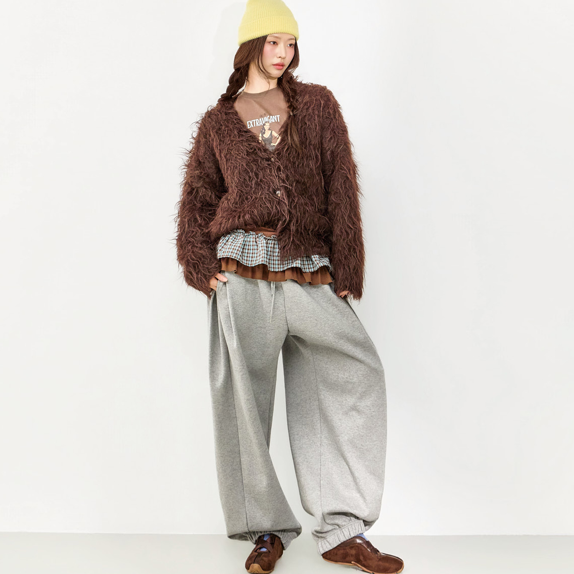 P3736 細褶 慢跑 運動服 褲子