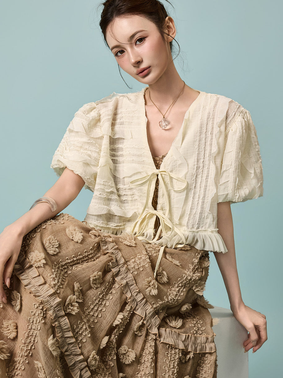 J3207 Frill Lace Cardigan