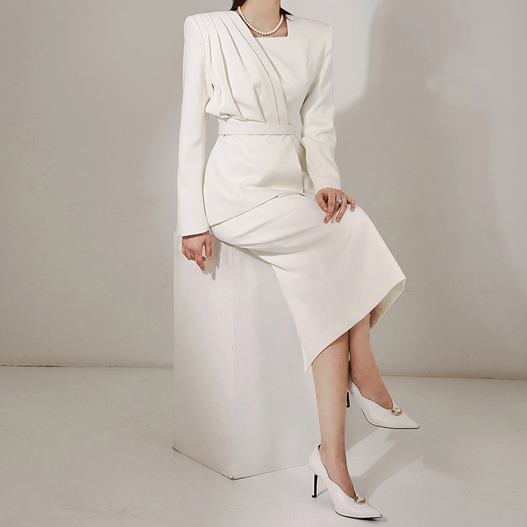TP9119 Drape One Button Jacket Two-Piece
