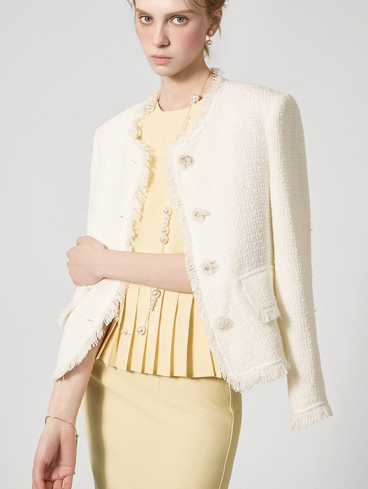 J3163 Flower Tweed Jacket