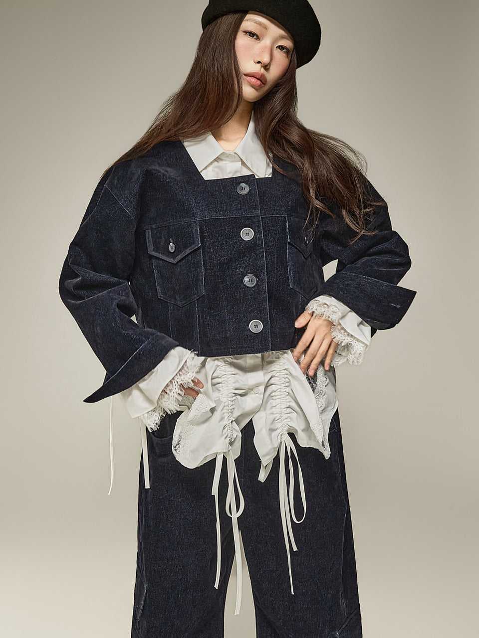 J3344 Velvet Denim Jacket