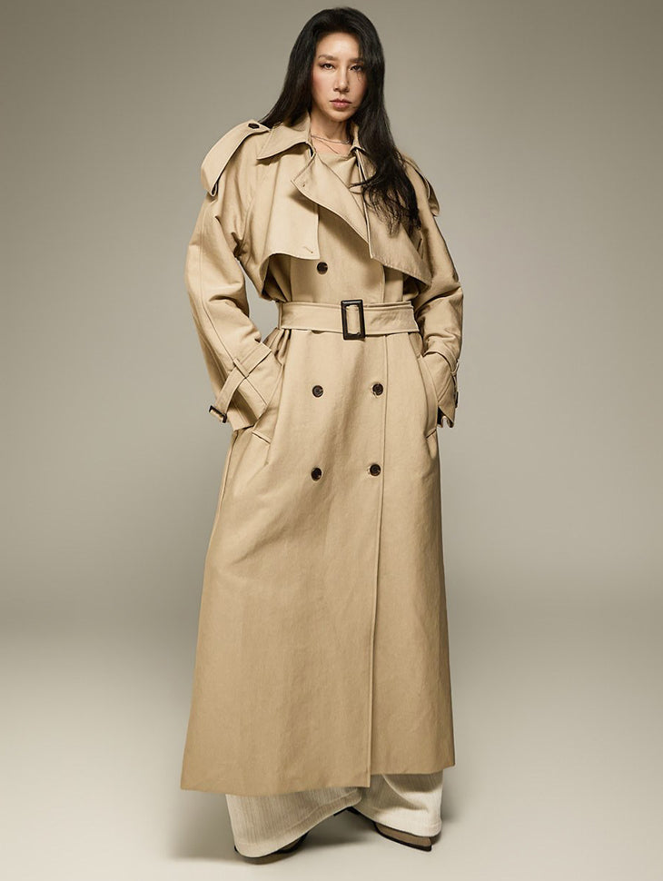J9382 Double Flap Trench Coat