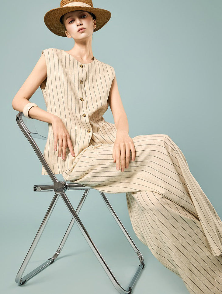 D5579 Linen Stripe Two-Piece