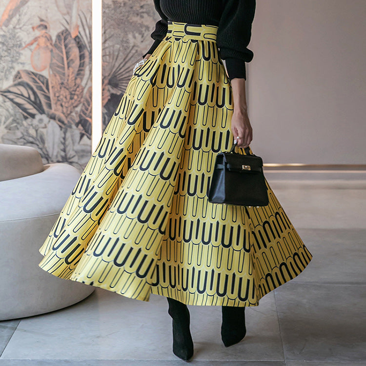 SK9120 Pattern Flare Skirt