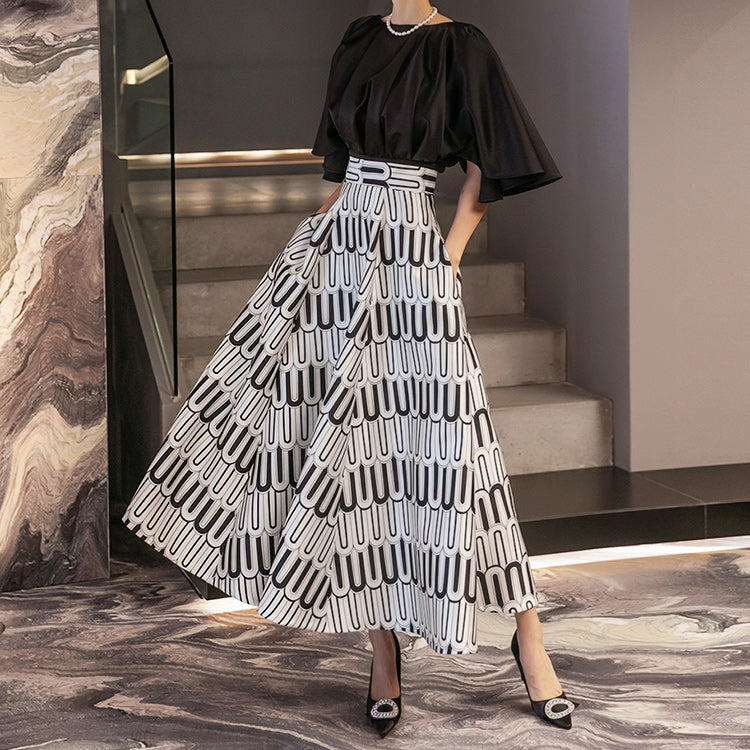 SK9120 Pattern Flare Skirt