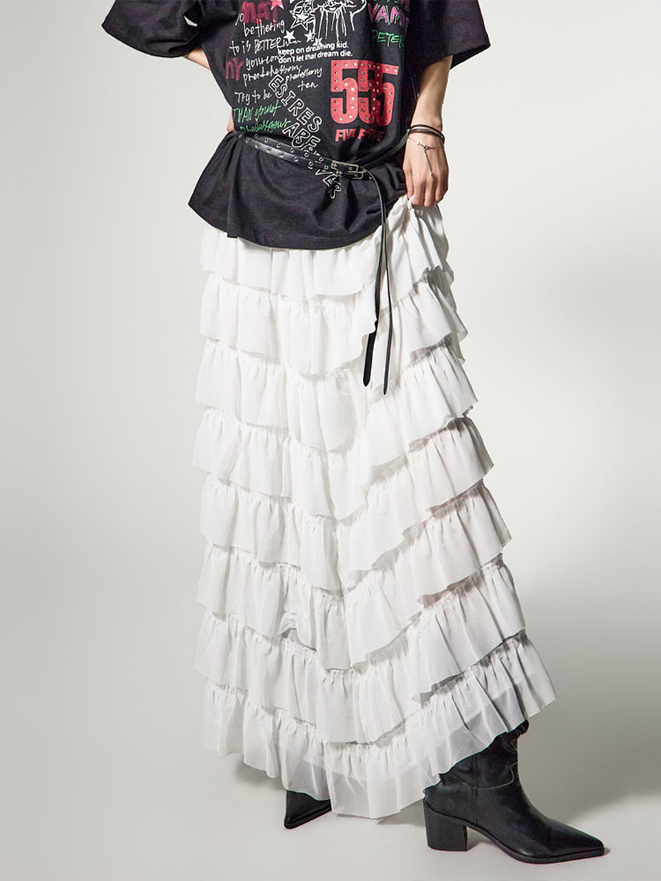 SK3184 Chiffon Tiered Skirt