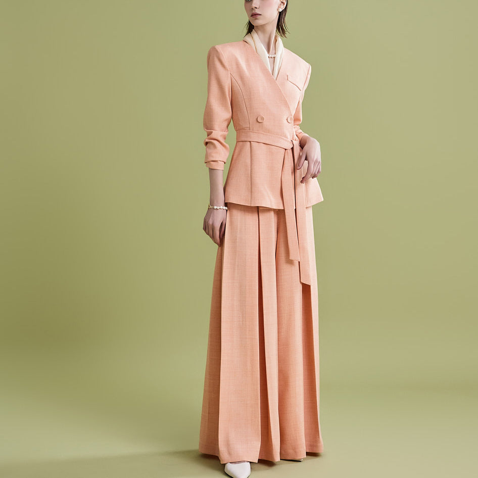 SU004 Pants Suit with Belt
