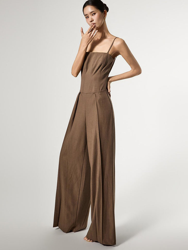 JS063 Corset Wide Jumpsuit
