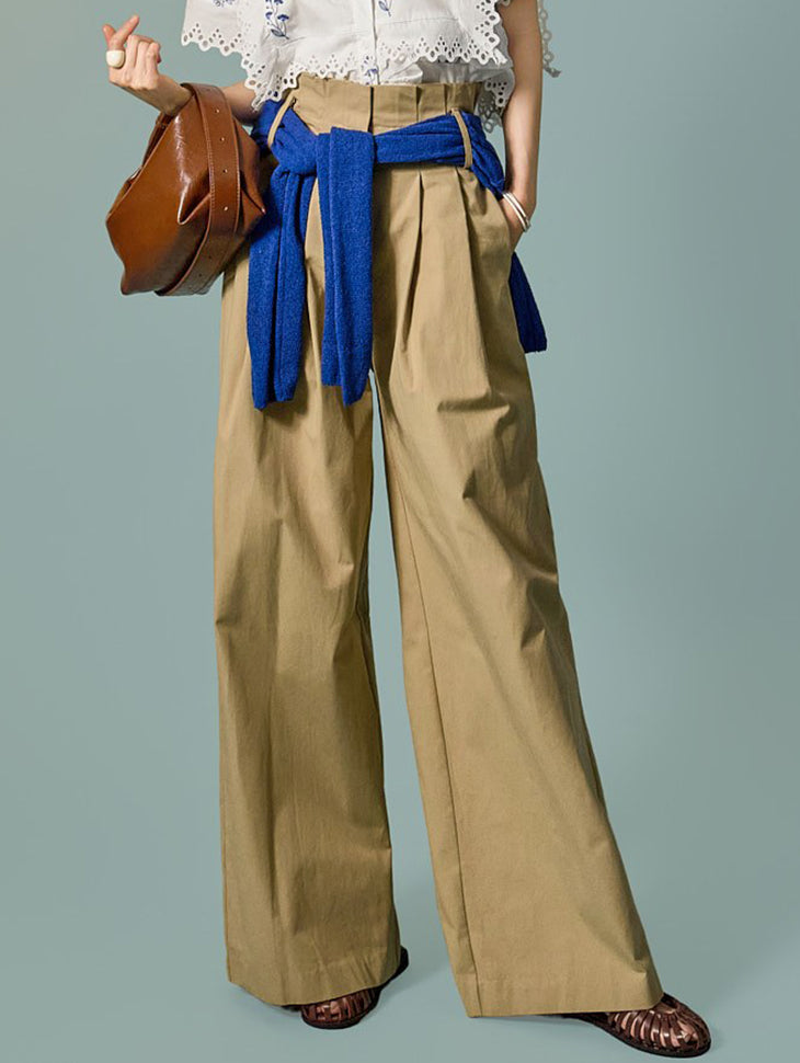 P3826 High-Waisted Pintuck Pants