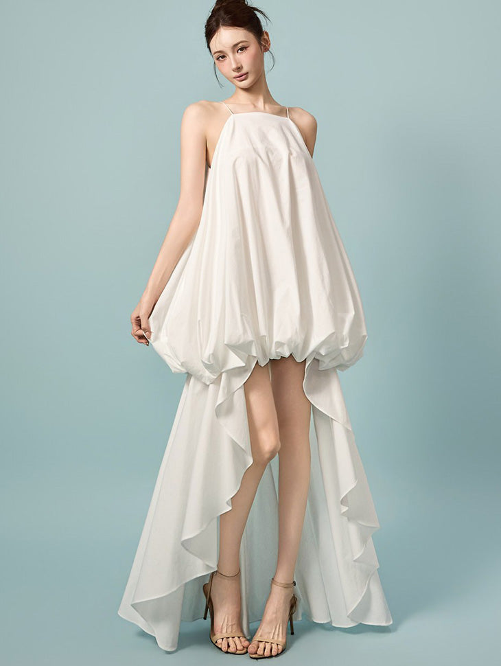 D9625 Balloon Drape Dress
