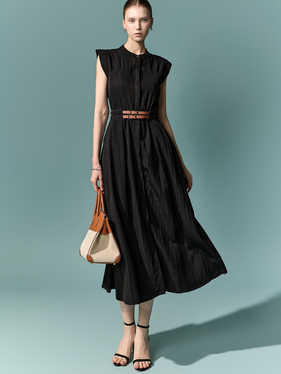 D5641 Belted Shirts Dress