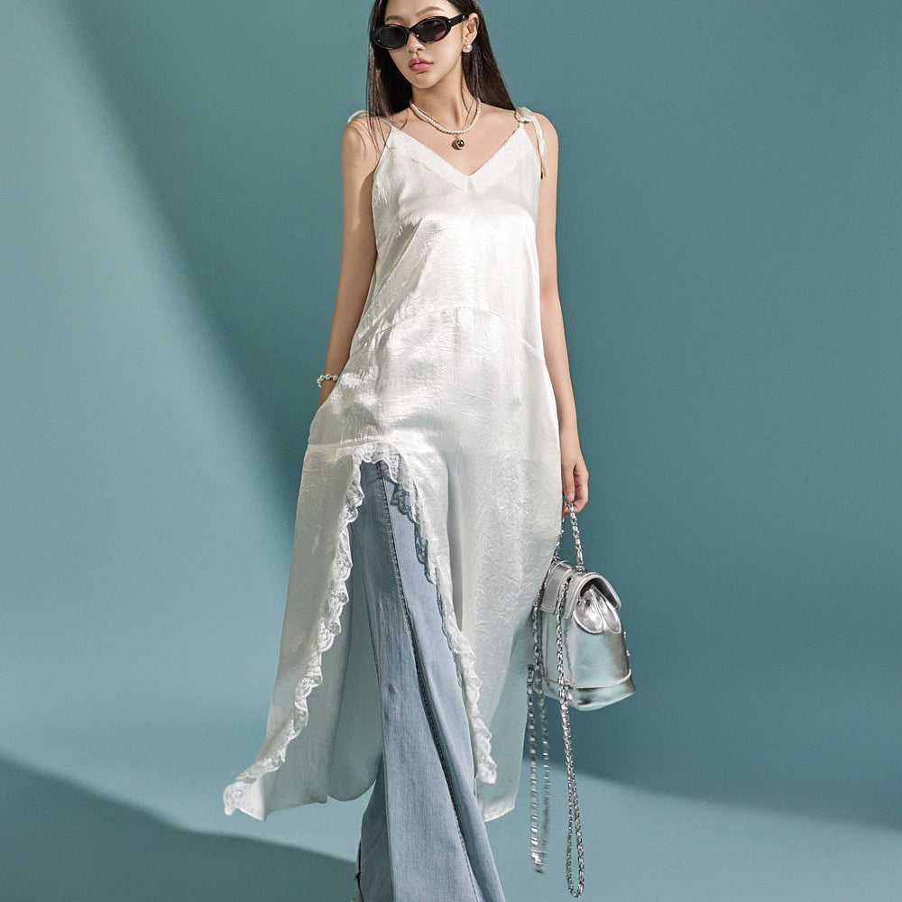 D5030 Lace Slit Dress