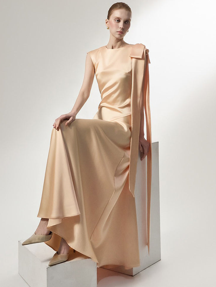 D9590 Satin Maxi Dress