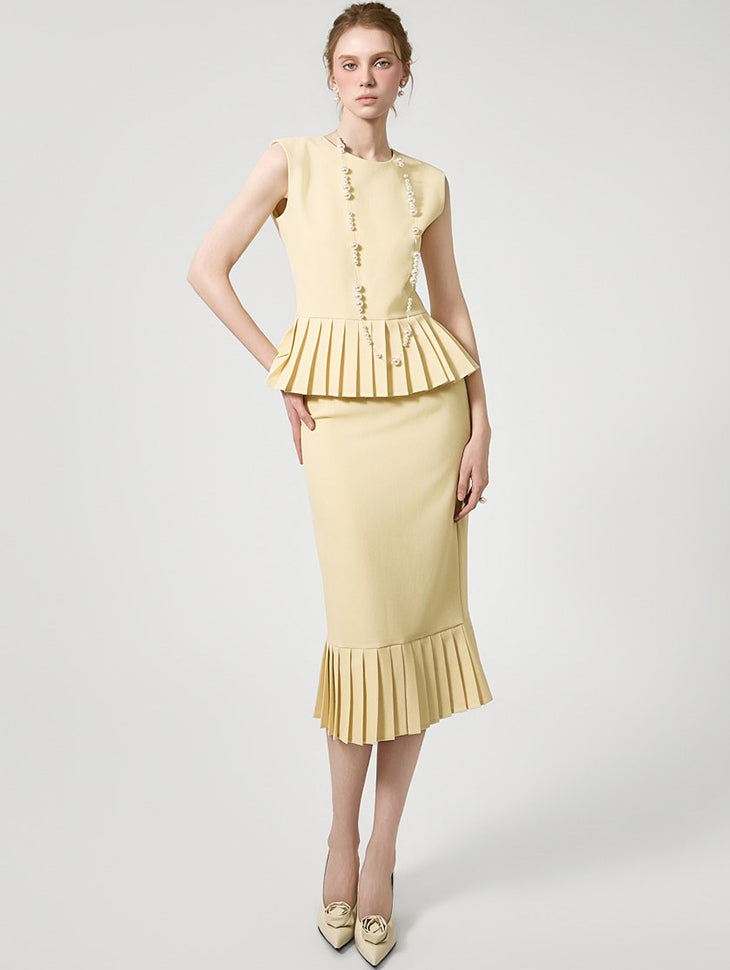D5482 Pleated Two-Piece Set