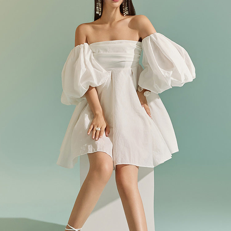 D9351 Off Shoulder Mini Dress