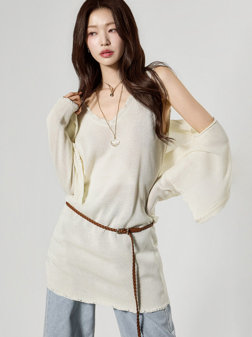 D5509 Cardigan Set Knit Two-Piece