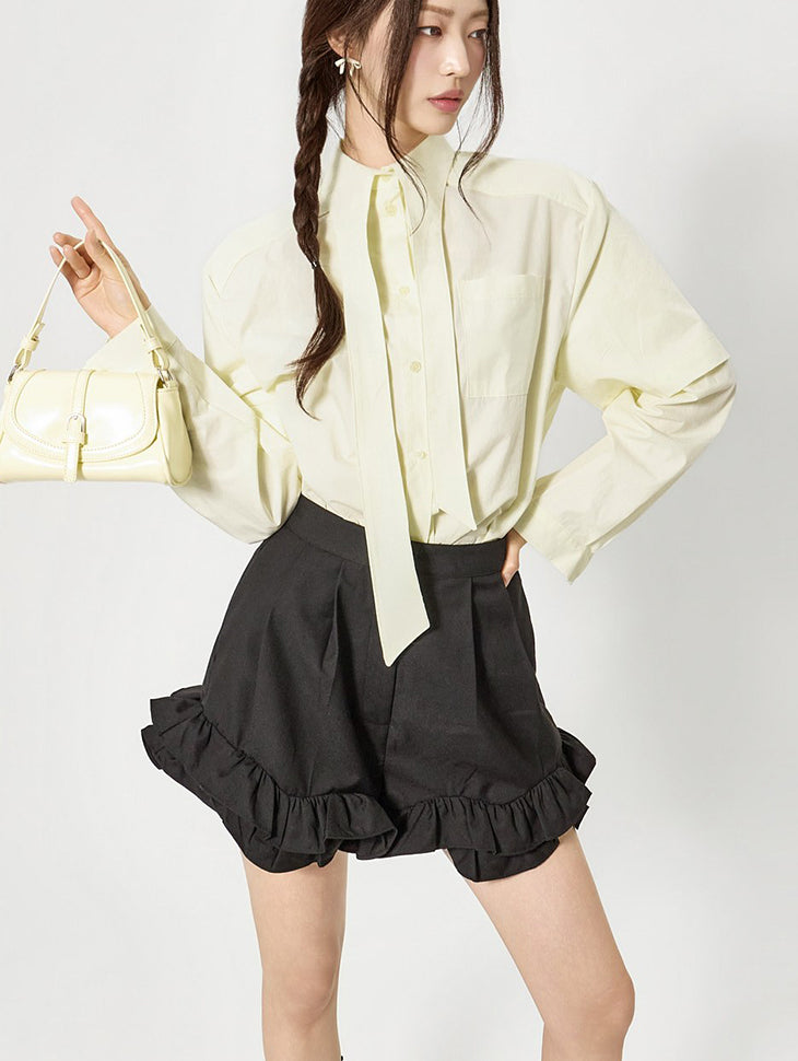 S854 Tie Layered Shirts