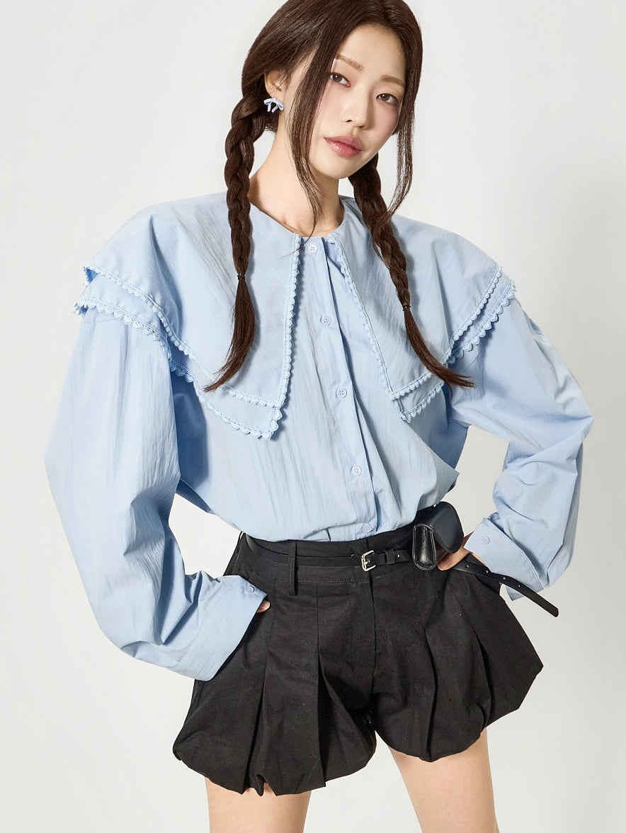 S855 Sailor Collar Frill Shirts
