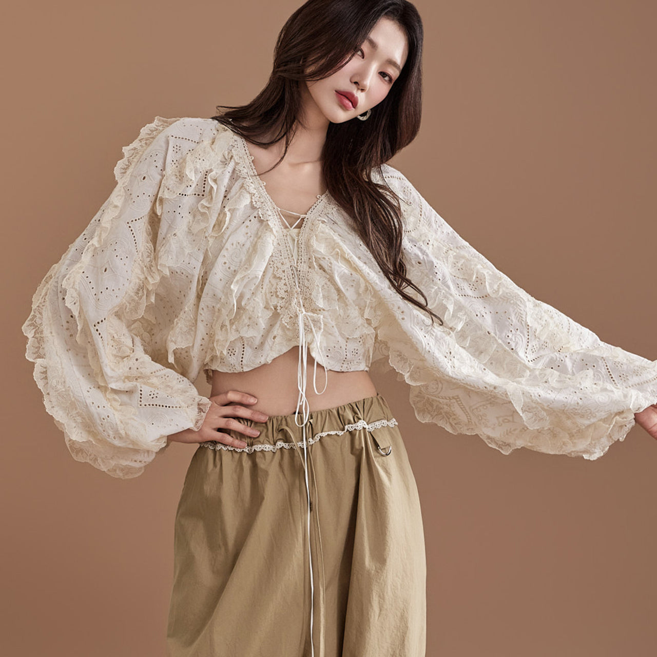 B2941 Lace Corset Blouse