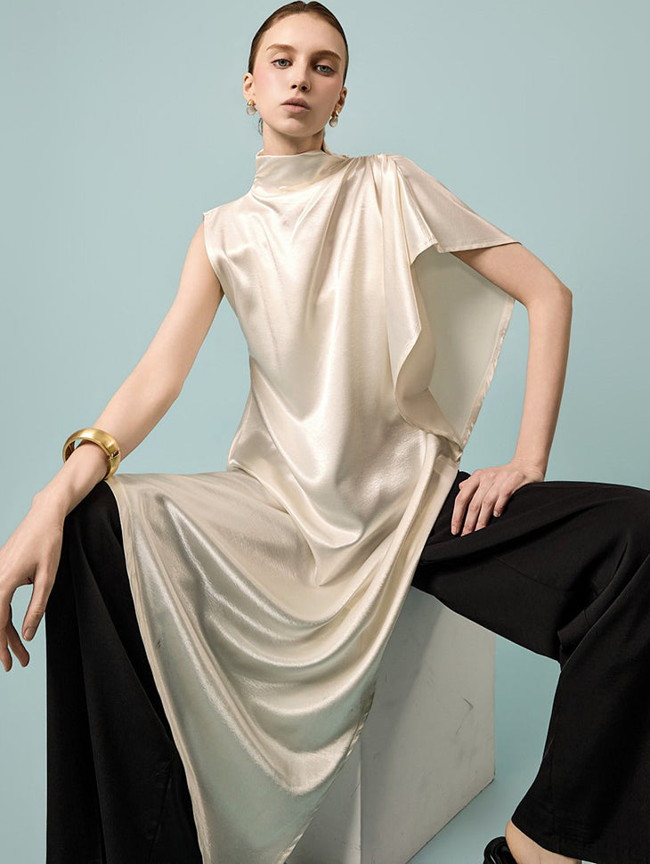 B3197 Strap Set Asymmetrical Blouse