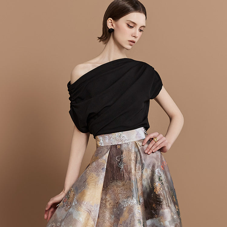 E3284 Drape Unbalance Top