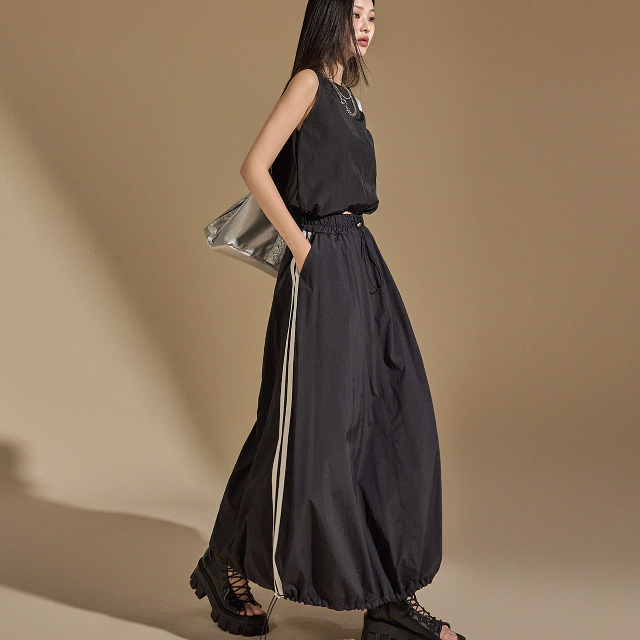 TP1897 Nylon Top and Skirt Sets