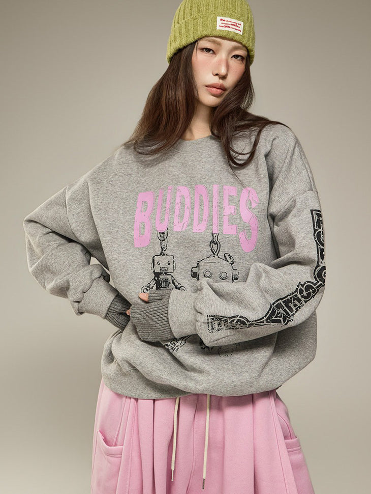E4419 Printed Fleece-Lined Sweatshirts