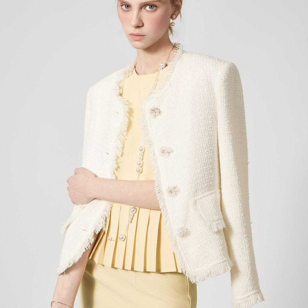 J3163 Flower Tweed Jacket