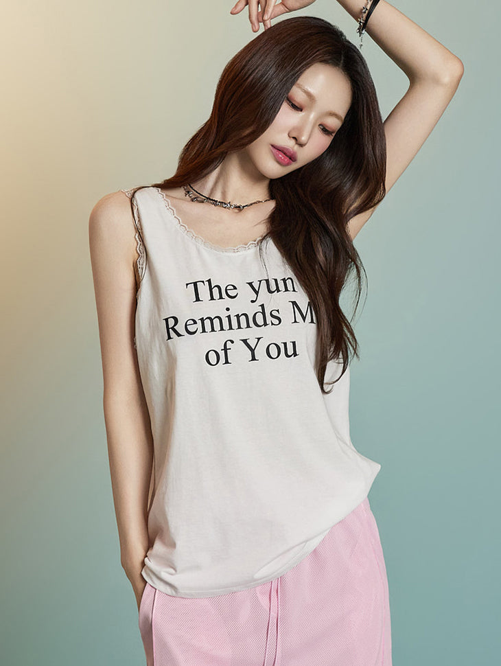 E3894 Lettering Sleeveless Top