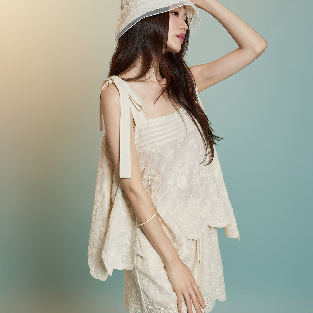 E3898 Embroidered Sleeveless
