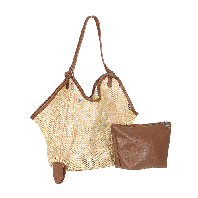 A-1866 Weaving Shopper Shoulder Bag